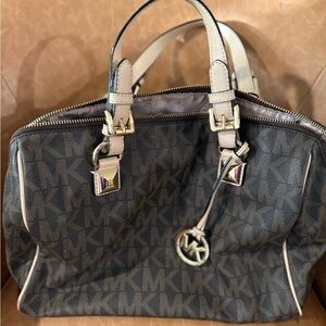 Michael Kors Black and Cream Satchel Like New
